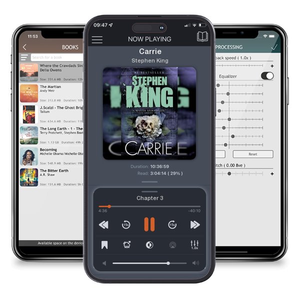 Download fo free audiobook Carrie by Stephen King and listen anywhere on your iOS devices in the ListenBook app.