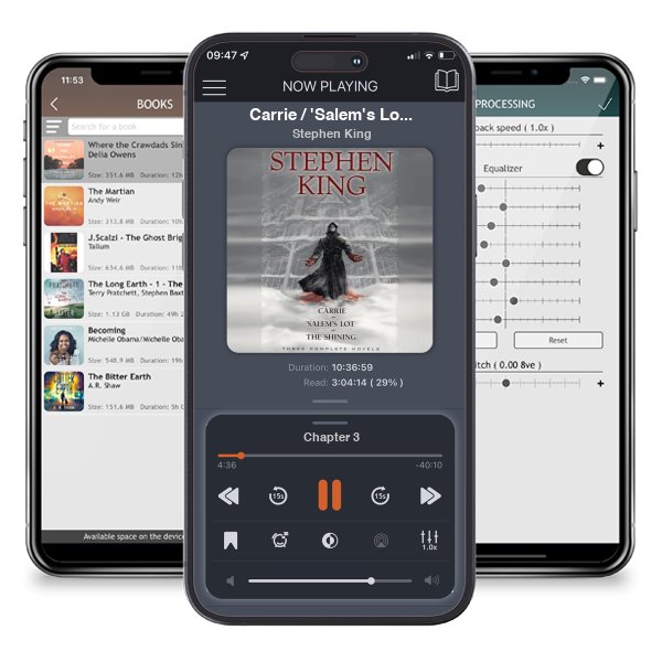 Download fo free audiobook Carrie / \'Salem\'s Lot / The Shining by Stephen King and listen anywhere on your iOS devices in the ListenBook app.