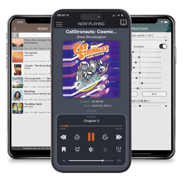Download fo free audiobook CatStronauts: Cosmic Clutter by Drew Brockington and listen anywhere on your iOS devices in the ListenBook app.