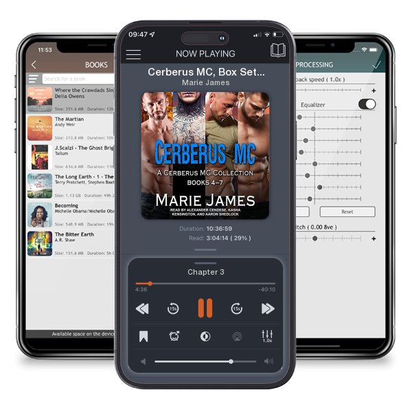 Download fo free audiobook Cerberus MC, Box Set 2 by Marie James and listen anywhere on your iOS devices in the ListenBook app.