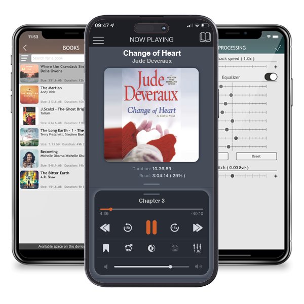 Download fo free audiobook Change of Heart by Jude Deveraux and listen anywhere on your iOS devices in the ListenBook app.