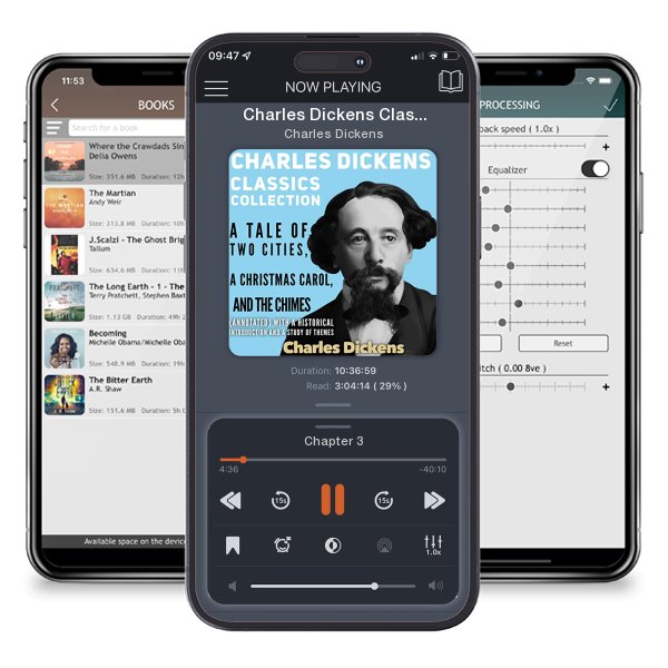 Download fo free audiobook Charles Dickens Classics Collection: A Tale of Two Cities, A Christmas Carol and The Chimes by Charles Dickens and listen anywhere on your iOS devices in the ListenBook app.