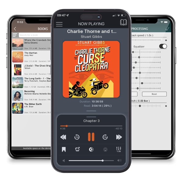 Download fo free audiobook Charlie Thorne and the Curse of Cleopatra by Stuart Gibbs and listen anywhere on your iOS devices in the ListenBook app.
