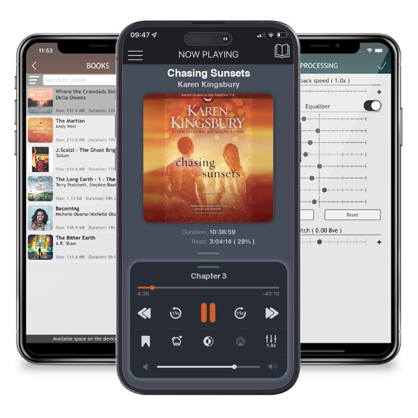 Download fo free audiobook Chasing Sunsets by Karen Kingsbury and listen anywhere on your iOS devices in the ListenBook app.