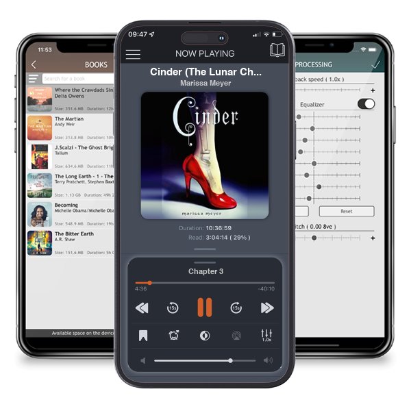 Download fo free audiobook Cinder (The Lunar Chronicles, #1) by Marissa Meyer and listen anywhere on your iOS devices in the ListenBook app.
