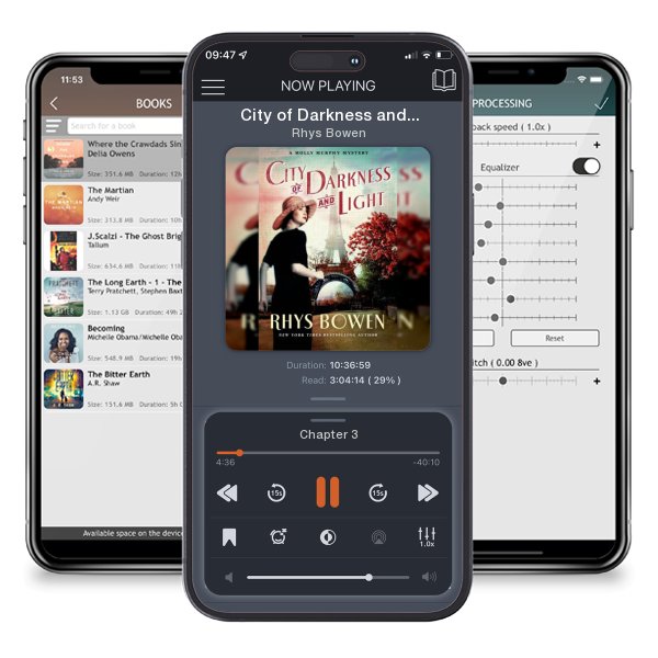 Download fo free audiobook City of Darkness and Light by Rhys Bowen and listen anywhere on your iOS devices in the ListenBook app.