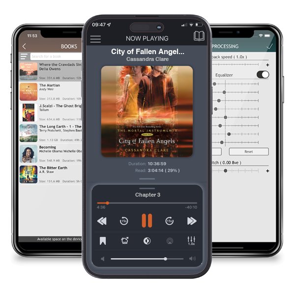 Download fo free audiobook City of Fallen Angels (The Mortal Instruments, #4) by Cassandra Clare and listen anywhere on your iOS devices in the ListenBook app.