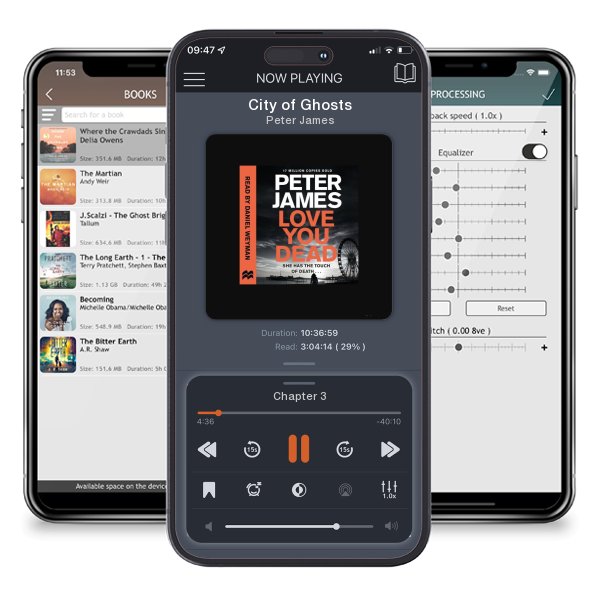 Download fo free audiobook City of Ghosts by Peter James and listen anywhere on your iOS devices in the ListenBook app.