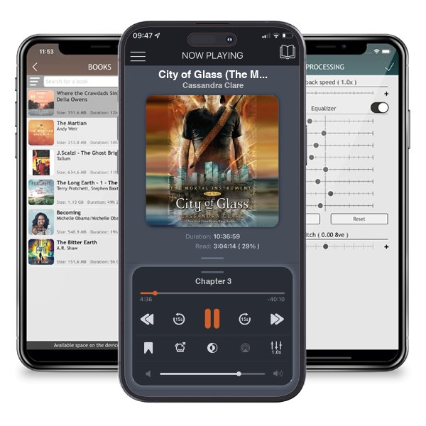 Download fo free audiobook City of Glass (The Mortal Instruments, #3) by Cassandra Clare and listen anywhere on your iOS devices in the ListenBook app.