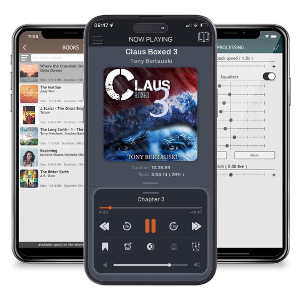 Download fo free audiobook Claus Boxed 3 by Tony Bertauski and listen anywhere on your iOS devices in the ListenBook app.