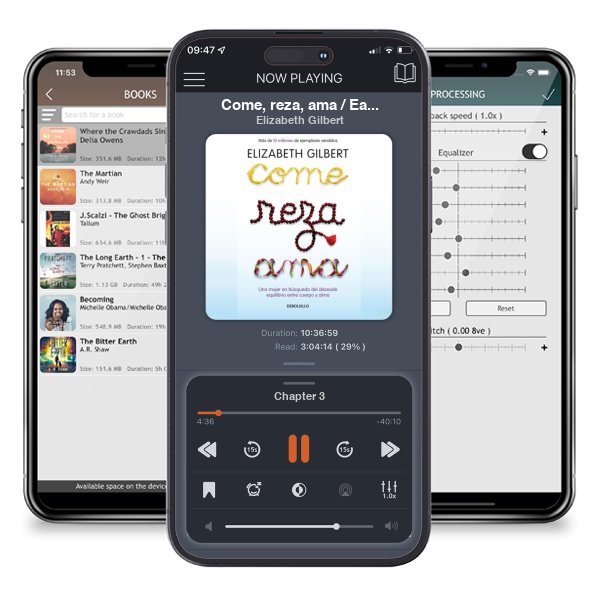 Descargar audiolibro gratis Come, reza, ama / Eat, Pray, Love: Una mujer en búsqueda del deseado equilibrio entre el cuerpo y el alma by Elizabeth Gilbert y escuchar en cualquier lugar en sus dispositivos iOS en la aplicación ListenBook.