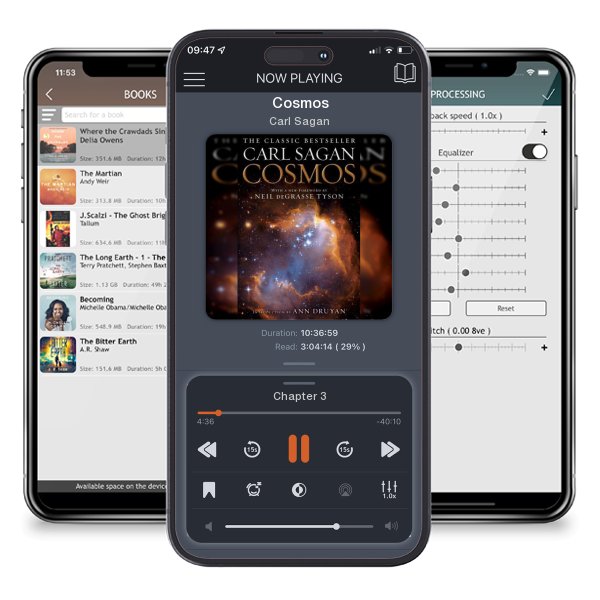 Download fo free audiobook Cosmos by Carl Sagan and listen anywhere on your iOS devices in the ListenBook app.