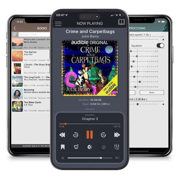 Download fo free audiobook Crime and Carpetbags by Julie Berry and listen anywhere on your iOS devices in the ListenBook app.