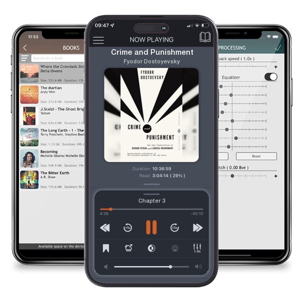 Download fo free audiobook Crime and Punishment by Fyodor Dostoyevsky and listen anywhere on your iOS devices in the ListenBook app.