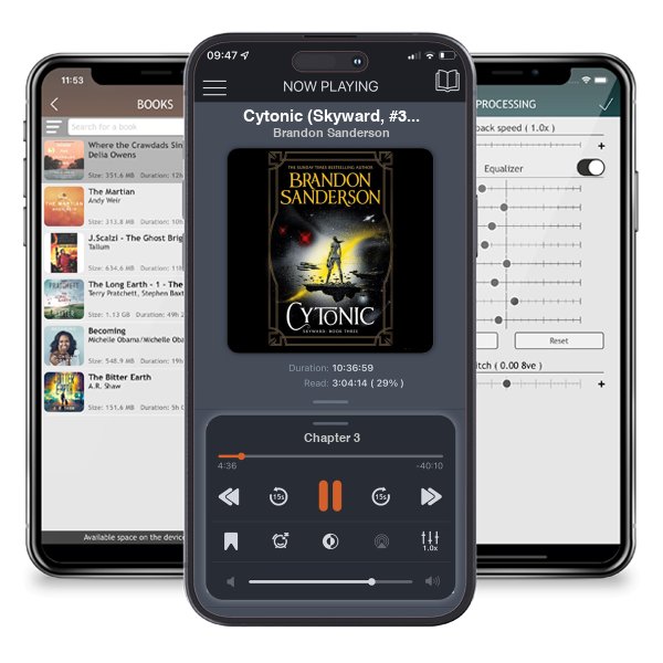 Download fo free audiobook Cytonic (Skyward, #3) by Brandon Sanderson and listen anywhere on your iOS devices in the ListenBook app.