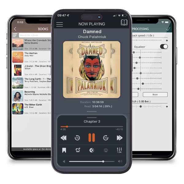 Download fo free audiobook Damned by Chuck Palahniuk and listen anywhere on your iOS devices in the ListenBook app.