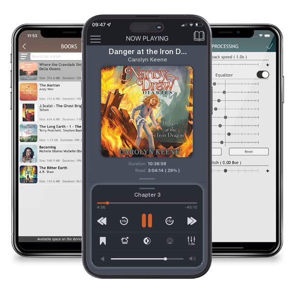 Download fo free audiobook Danger at the Iron Dragon by Carolyn Keene and listen anywhere on your iOS devices in the ListenBook app.