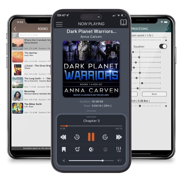 Download fo free audiobook Dark Planet Warriors: Books 1-4 Box Set by Anna Carven and listen anywhere on your iOS devices in the ListenBook app.