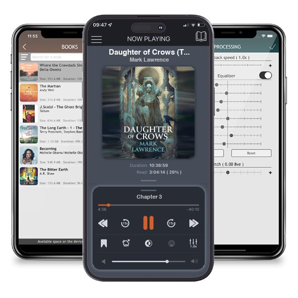 Download fo free audiobook Daughter of Crows (The Kindness Academy, #1) by Mark Lawrence and listen anywhere on your iOS devices in the ListenBook app.