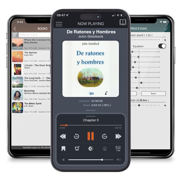 Descargar audiolibro gratis De Ratones y Hombres by John Steinbeck y escuchar en cualquier lugar en sus dispositivos iOS en la aplicación ListenBook.