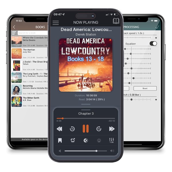 Download fo free audiobook Dead America: Lowcountry Books 13-18 by Derek Slaton and listen anywhere on your iOS devices in the ListenBook app.