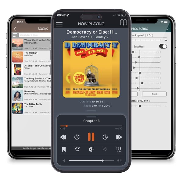Download fo free audiobook Democracy or Else: How to Save America in 10 Easy Steps by Jon Favreau, Tommy Vietor, et al. and listen anywhere on your iOS devices in the ListenBook app.