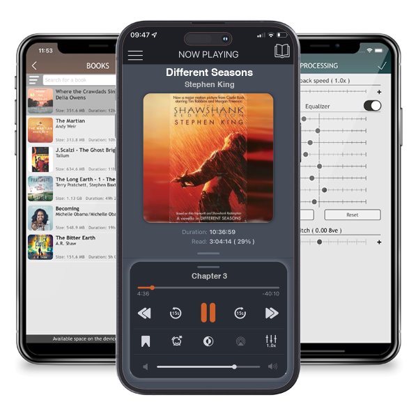 Download fo free audiobook Different Seasons by Stephen King and listen anywhere on your iOS devices in the ListenBook app.