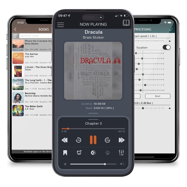 Download fo free audiobook Dracula by Bram Stoker and listen anywhere on your iOS devices in the ListenBook app.