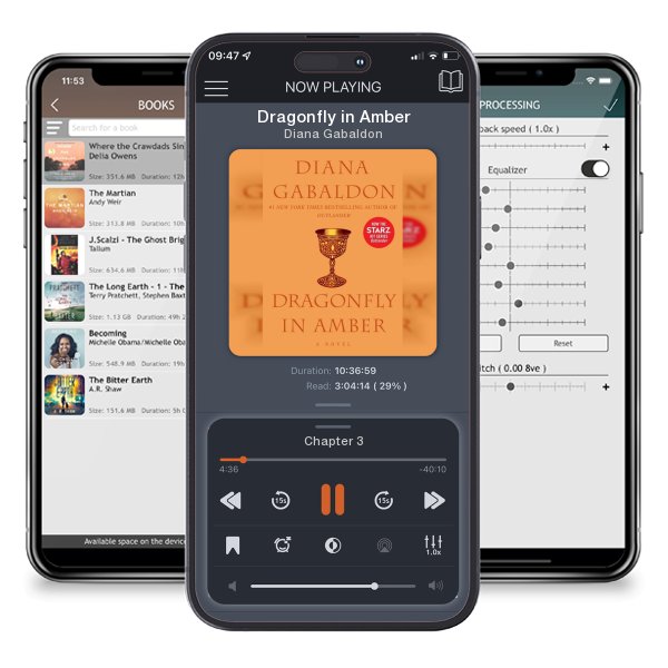 Download fo free audiobook Dragonfly in Amber by Diana Gabaldon and listen anywhere on your iOS devices in the ListenBook app.