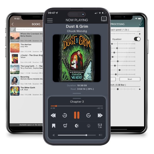 Download fo free audiobook Dust & Grim by Chuck Wendig and listen anywhere on your iOS devices in the ListenBook app.