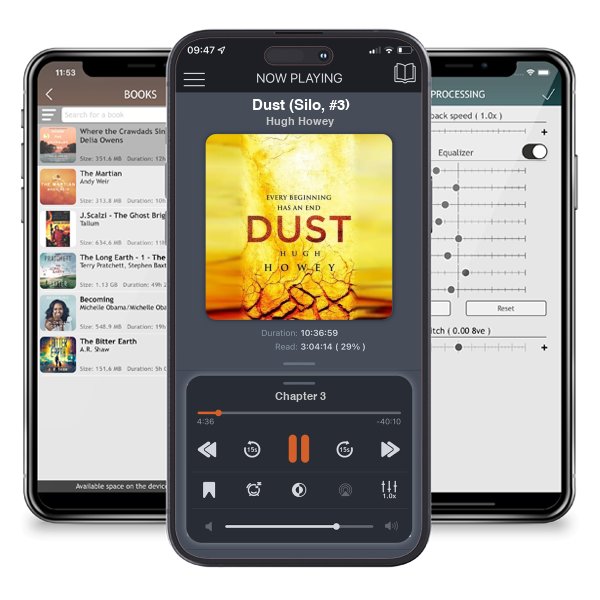 Download fo free audiobook Dust (Silo, #3) by Hugh Howey and listen anywhere on your iOS devices in the ListenBook app.