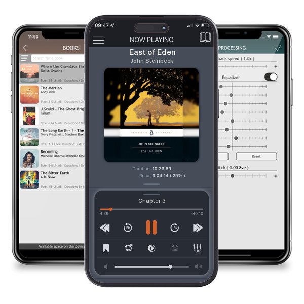 Download fo free audiobook East of Eden by John Steinbeck and listen anywhere on your iOS devices in the ListenBook app.