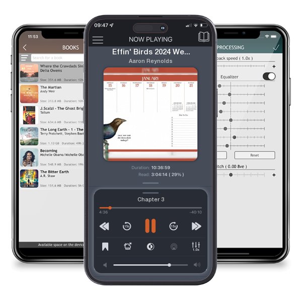 Download fo free audiobook Effin' Birds 2024 Weekly Desk Pad Calendar by Aaron Reynolds and listen anywhere on your iOS devices in the ListenBook app.