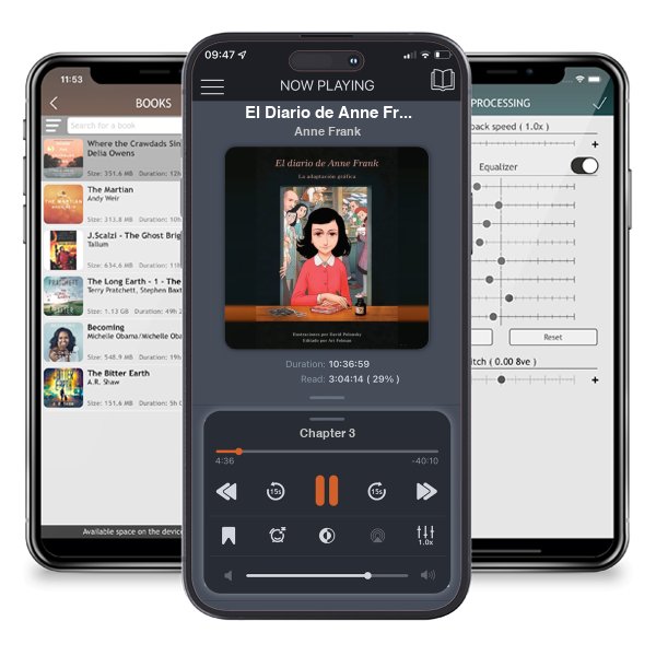 Descargar audiolibro gratis El Diario de Anne Frank (novela gráfica) / Anne Frank's Dairy: The Graphic Adaptation by Anne Frank y escuchar en cualquier lugar en sus dispositivos iOS en la aplicación ListenBook.