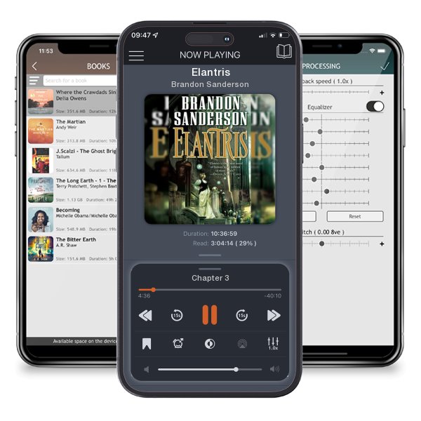 Download fo free audiobook Elantris by Brandon Sanderson and listen anywhere on your iOS devices in the ListenBook app.