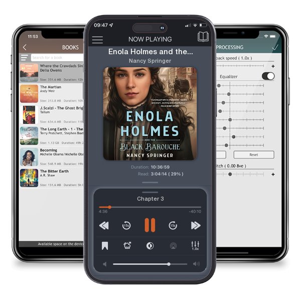 Download fo free audiobook Enola Holmes and the Black Barouche by Nancy Springer and listen anywhere on your iOS devices in the ListenBook app.