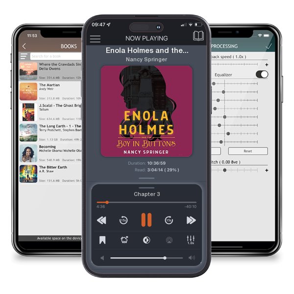 Download fo free audiobook Enola Holmes and the Boy in Buttons by Nancy Springer and listen anywhere on your iOS devices in the ListenBook app.