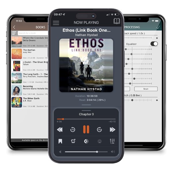 Download fo free audiobook Ethos (Link Book One) by Nathan Hystad and listen anywhere on your iOS devices in the ListenBook app.