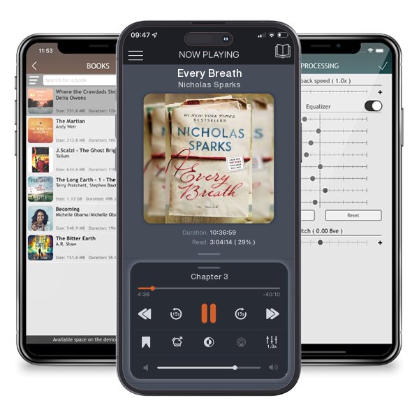 Download fo free audiobook Every Breath by Nicholas Sparks and listen anywhere on your iOS devices in the ListenBook app.