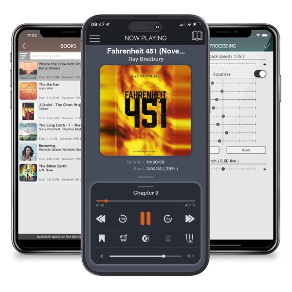 Descargar audiolibro gratis Fahrenheit 451 (Novela / A Novel) by Ray Bradbury y escuchar en cualquier lugar en sus dispositivos iOS en la aplicación ListenBook.