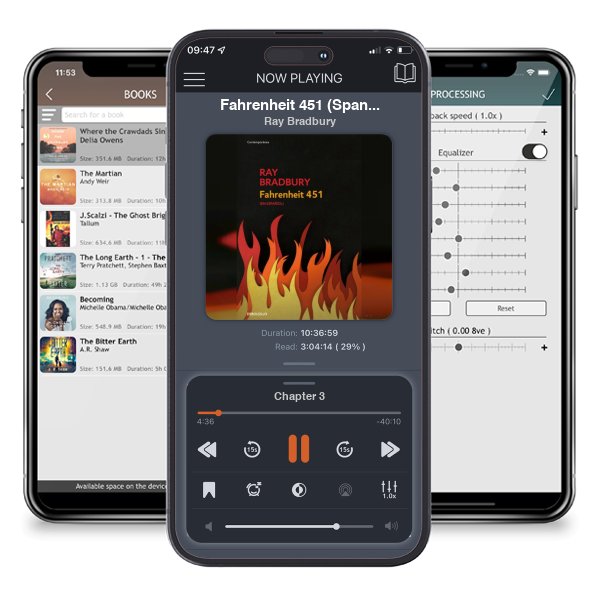 Descargar audiolibro gratis Fahrenheit 451 (Spanish Edition) by Ray Bradbury y escuchar en cualquier lugar en sus dispositivos iOS en la aplicación ListenBook.