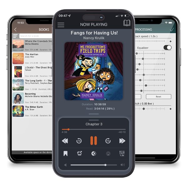 Download fo free audiobook Fangs for Having Us! by Nancy Krulik and listen anywhere on your iOS devices in the ListenBook app.