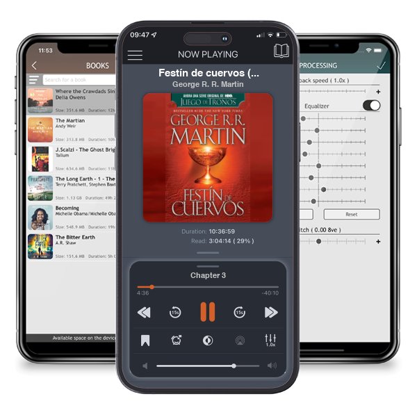 Descargar audiolibro gratis Festín de cuervos (A Feast for Crows) by George R. R. Martin y escuchar en cualquier lugar en sus dispositivos iOS en la aplicación ListenBook.