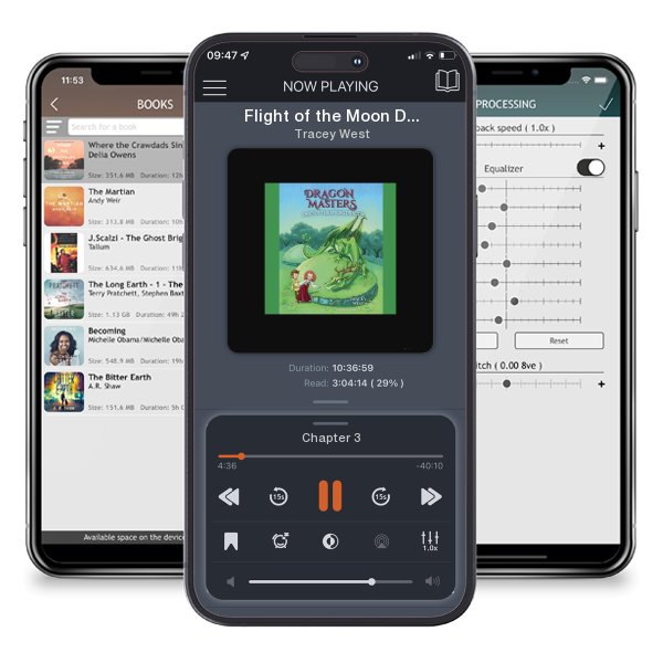 Download fo free audiobook Flight of the Moon Dragon by Tracey West and listen anywhere on your iOS devices in the ListenBook app.
