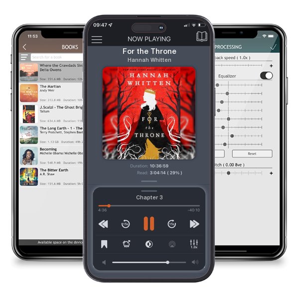 Download fo free audiobook For the Throne by Hannah Whitten and listen anywhere on your iOS devices in the ListenBook app.
