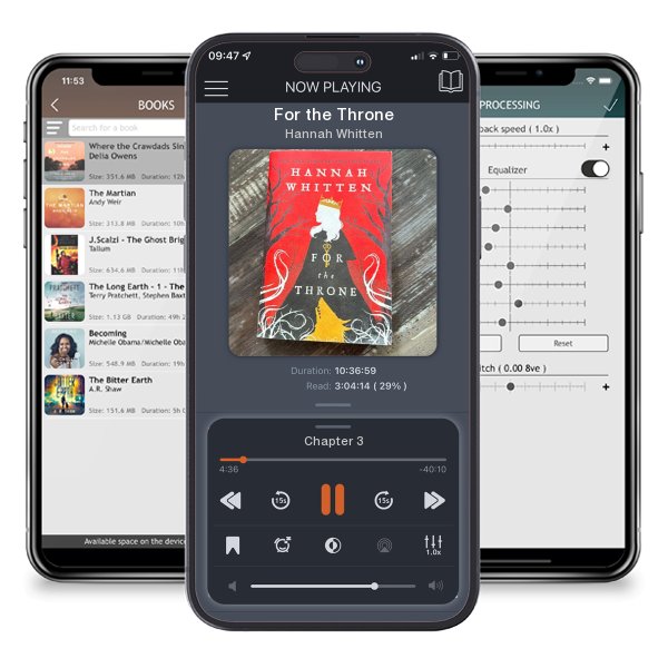 Download fo free audiobook For the Throne by Hannah Whitten and listen anywhere on your iOS devices in the ListenBook app.