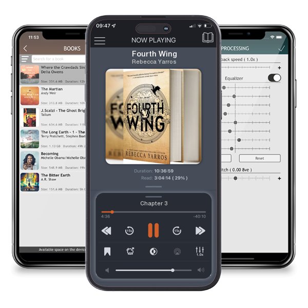 Download fo free audiobook Fourth Wing by Rebecca Yarros and listen anywhere on your iOS devices in the ListenBook app.