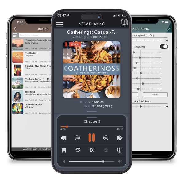 Download fo free audiobook Gatherings: Casual-Fancy Meals to Share by America's Test Kitchen and listen anywhere on your iOS devices in the ListenBook app.