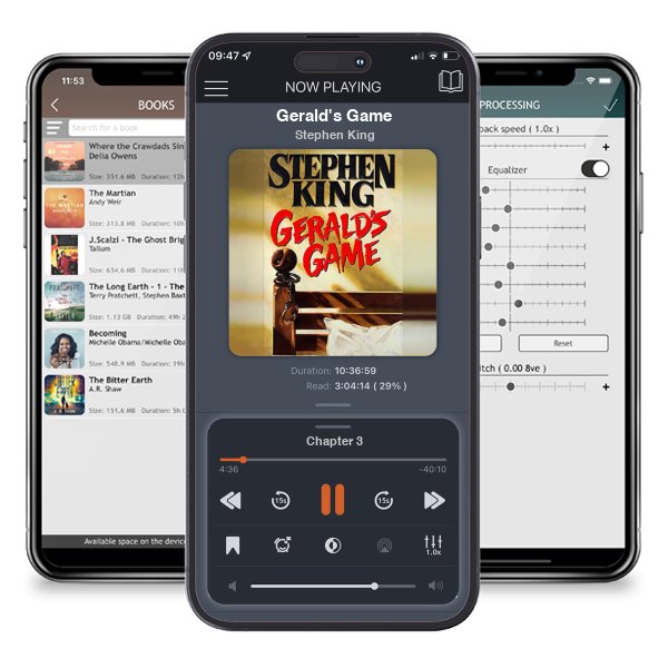 Download fo free audiobook Gerald\'s Game by Stephen King and listen anywhere on your iOS devices in the ListenBook app.