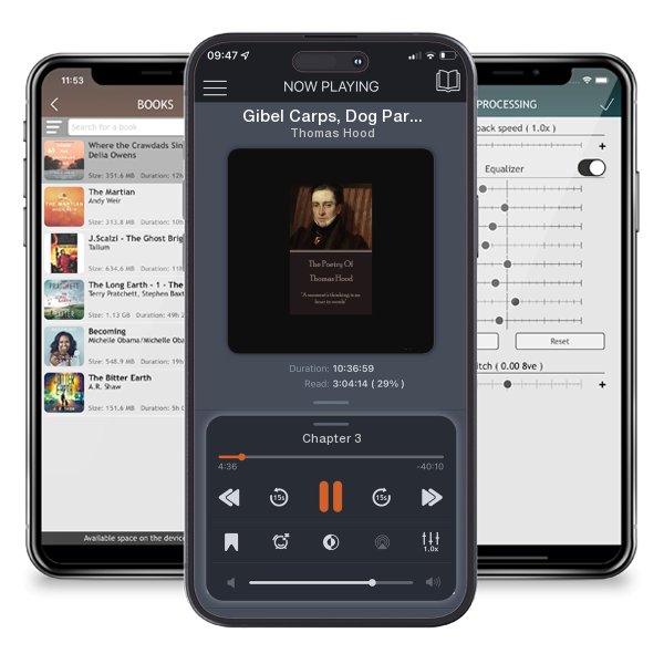 Download fo free audiobook Gibel Carps, Dog Parks, and Midnight Moons: Miracles of the Sky by Thomas Hood and listen anywhere on your iOS devices in the ListenBook app.